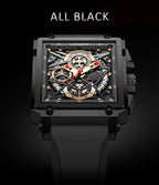 Skeleton See-Through Square Face Luxe Watch