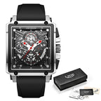 Skeleton See-Through Square Face Luxe Watch