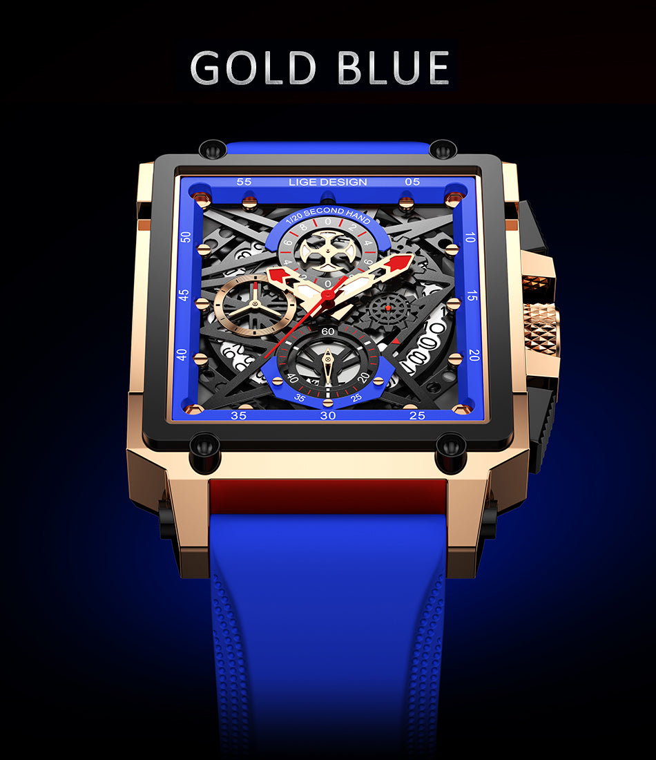 Skeleton See-Through Square Face Luxe Watch