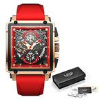 Skeleton See-Through Square Face Luxe Watch