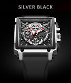 Skeleton See-Through Square Face Luxe Watch