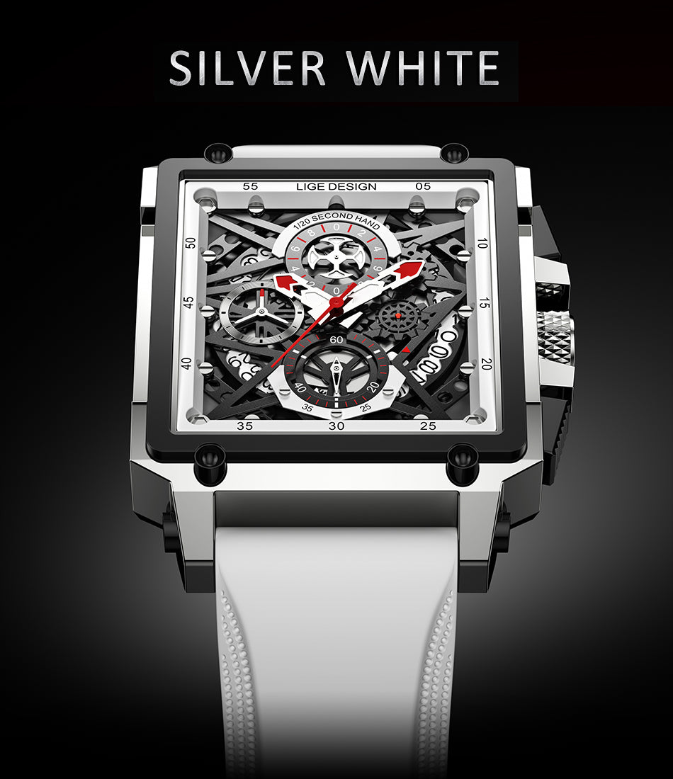 Skeleton See-Through Square Face Luxe Watch