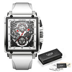 Skeleton See-Through Square Face Luxe Watch