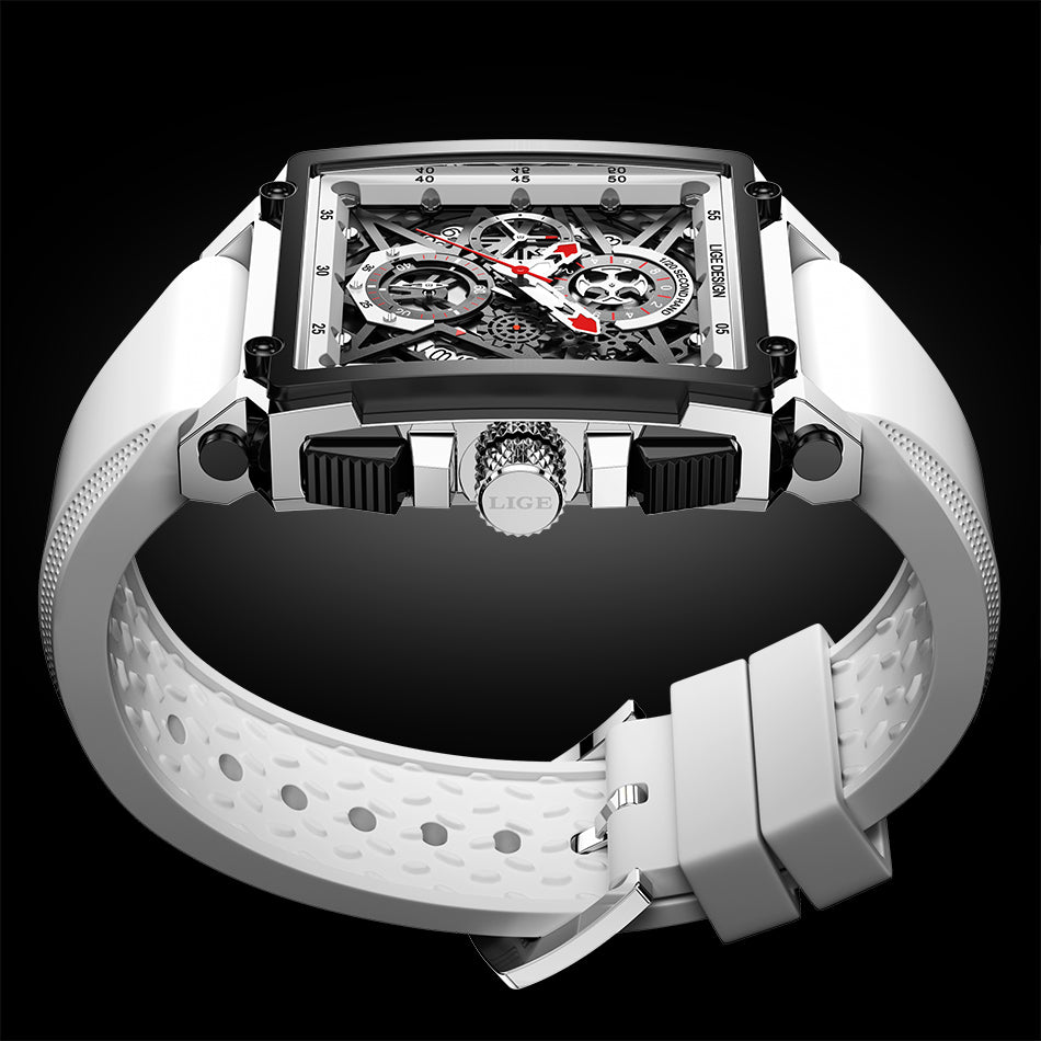 Skeleton See-Through Square Face Luxe Watch