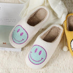 Smiley Face Slippers Happy Soft Fluffy Smiling Slides