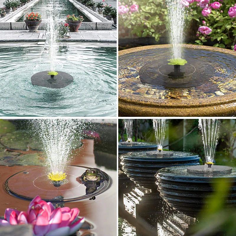 Solar Powered Floating Water Fountain 2.5W Bird Bath Garden Pond Decoration