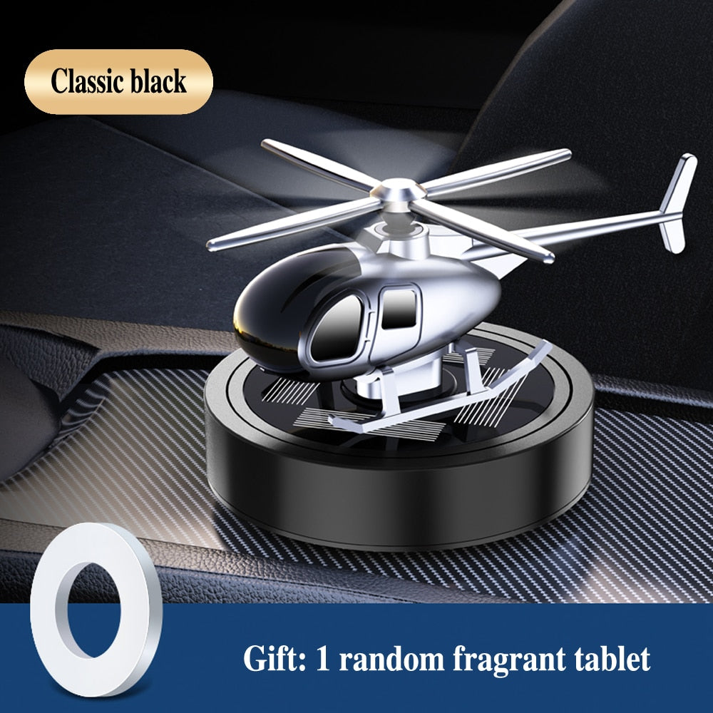Solar Helicopter Car Air Freshener Fragrance Vehicle Aroma Dashboard Mount Diffuser