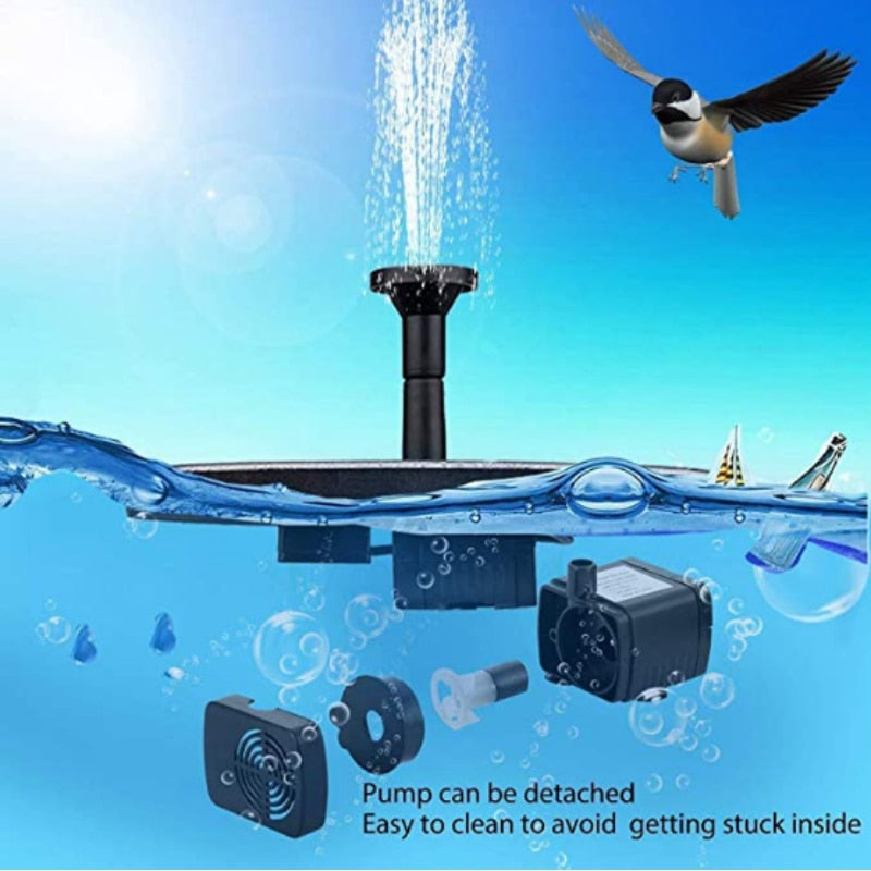 Solar Powered Floating Water Fountain 2.5W Bird Bath Garden Pond Decoration