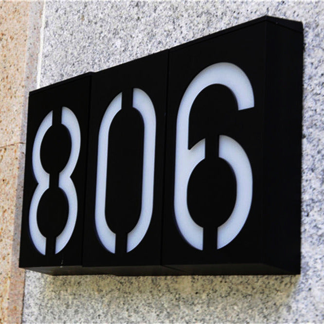 Solar Street House Numbers Illuminated Large Size High Visibility 18.5cm x 10cm