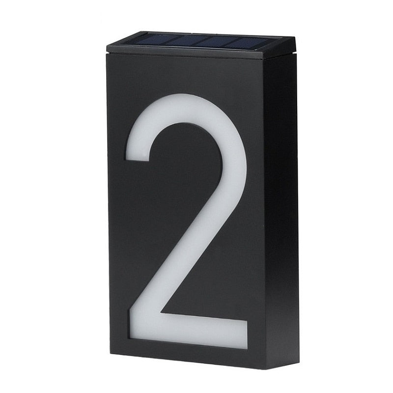 Solar Street House Numbers Illuminated Large Size High Visibility 18.5cm x 10cm