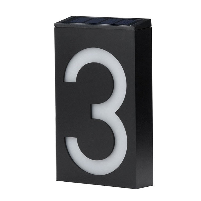 Solar Street House Numbers Illuminated Large Size High Visibility 18.5cm x 10cm