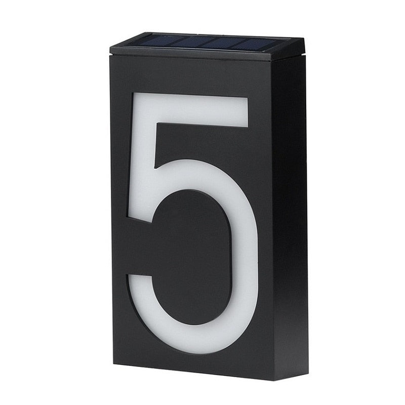 Solar Street House Numbers Illuminated Large Size High Visibility 18.5cm x 10cm