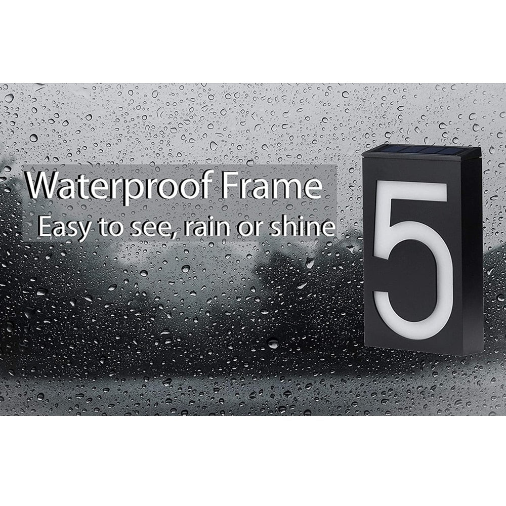 Solar Street House Numbers Illuminated Large Size High Visibility 18.5cm x 10cm