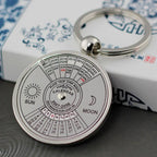 Keychain Perpetual Calendar Zodiac Planets Astrology Keyfob