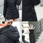 Long Puffer Parker Jacket Coat With Detachable Hood