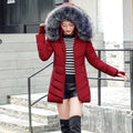 Women's Long Puffer Jacket Coat With Detachable Hood