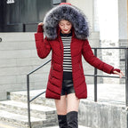 Long Puffer Parker Jacket Coat With Detachable Hood