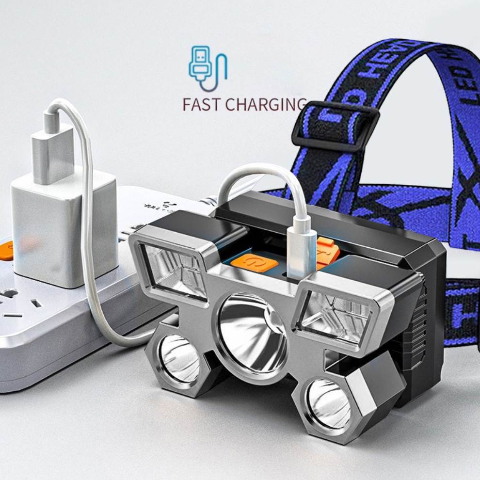 Miners Head Lamp Powerful Flashlight LED Rechargeable Super Bright Torch