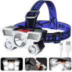 Miners Head Lamp Powerful Flashlight LED Rechargeable Super Bright Torch