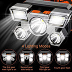 Miners Head Lamp Powerful Flashlight LED Rechargeable Super Bright Torch