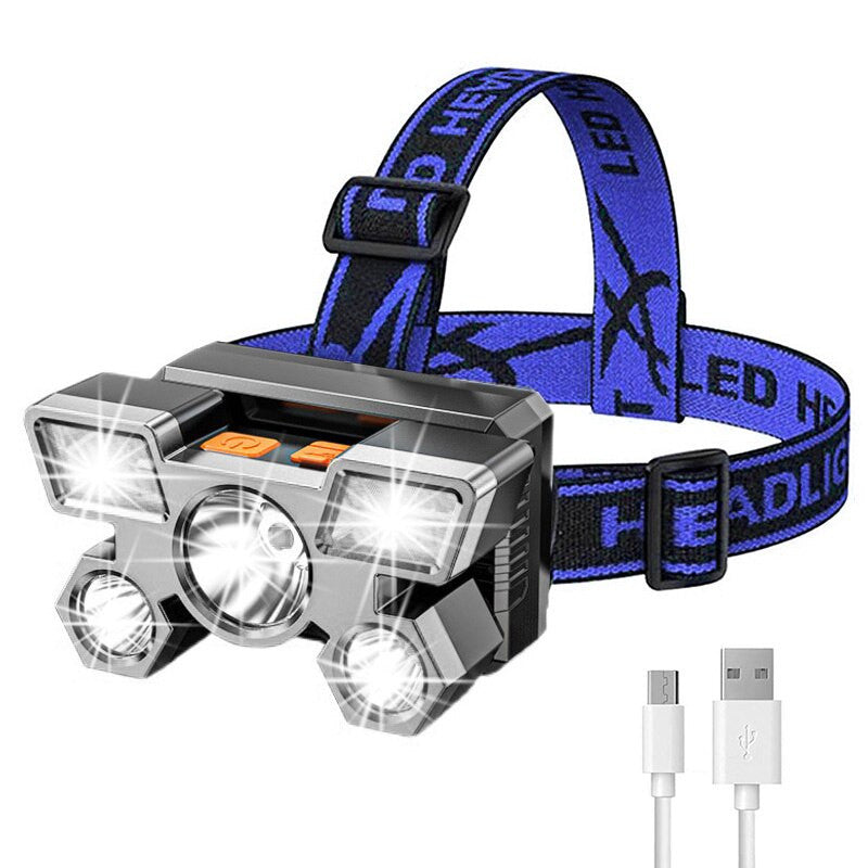 Miners Head Lamp Powerful Flashlight LED Rechargeable Super Bright Torch
