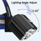 Miners Head Lamp Powerful Flashlight LED Rechargeable Super Bright Torch
