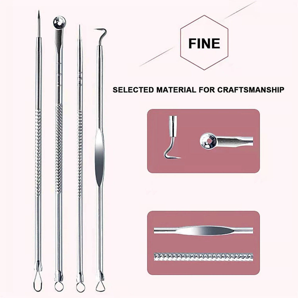 Blackhead Pimples 4pcs Stainless Steel Tools Set How To Pop Pimples Professional Kit
