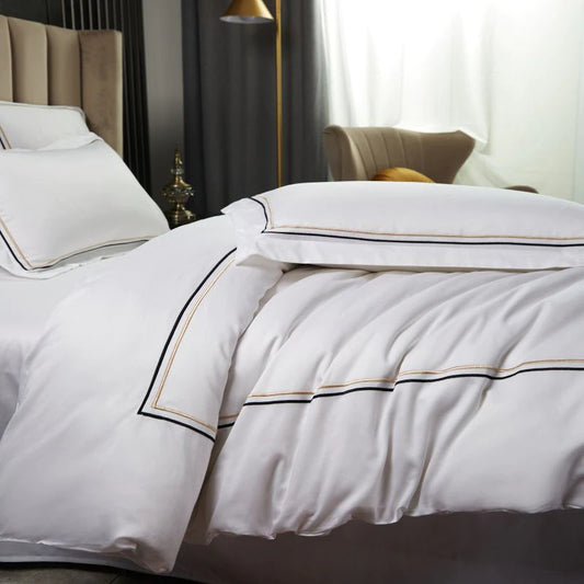 "The Ambassador" Bed Set 1000TC Luxury Egyptian Cotton Sheets Quilt Cover Queen & King