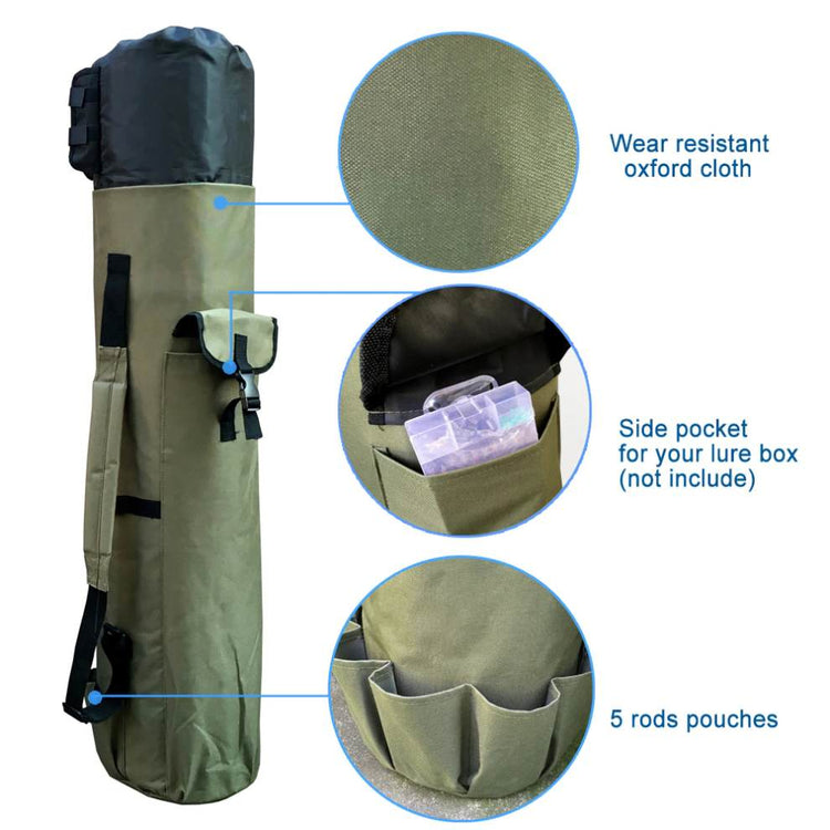 Fishing Rod Case Carry Bag Equipment Storage Holder