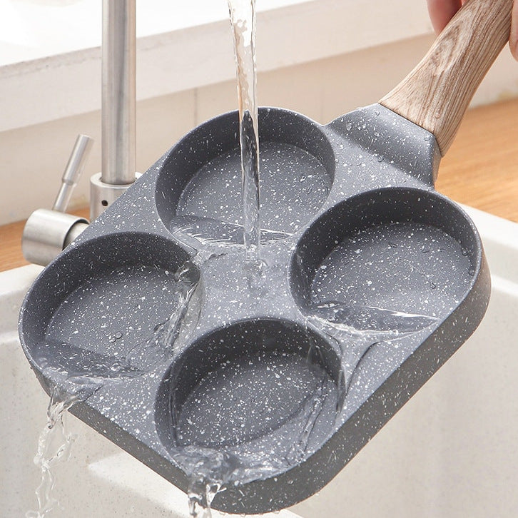 Quad Frying Pan Four-Hole Eggs and Pancakes Kitchen Cooking Skillet