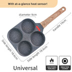 Quad Frying Pan Four-Hole Eggs and Pancakes Kitchen Cooking Skillet