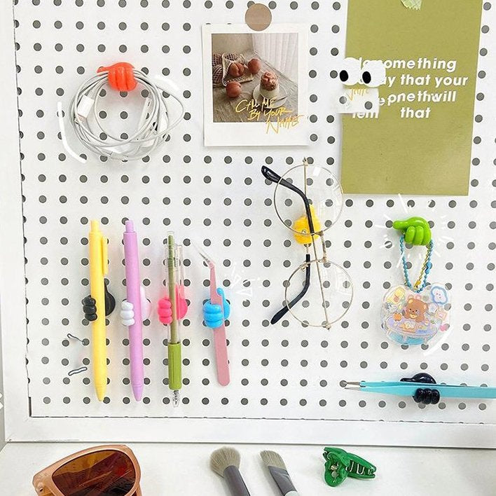 Thumbs Up Rubber Wall Hooks - Keys & Sunglasses Holder & Desk Cable Tidy Organiser