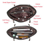 Shoulder Tote Handbag Genuine Leather Large Capacity Office Bucket Bag Women's