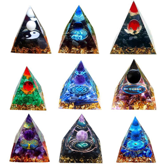 Pyramid Power Magic Orgone Energy Orgonite Meditation & Healing Crystals Reiki Chakra Good Luck Charm