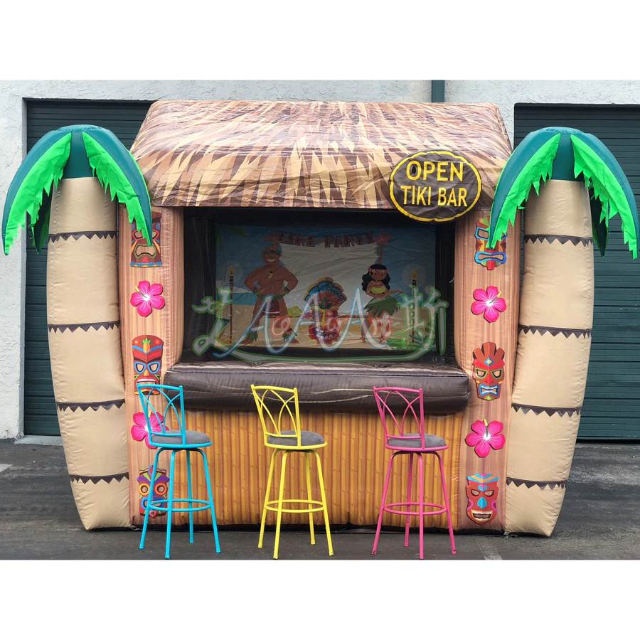 Tiki Hut Pop Up Inflatable Pool Bar Tropical Cocktail Backyard Party