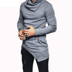 Turtleneck Hoodie With Diagonal Hem Plus Sizes
