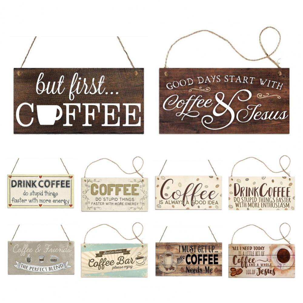 Coffee Kitchen Sign Funny Gift Homewares Decoration Cafe Motivation Home Decor