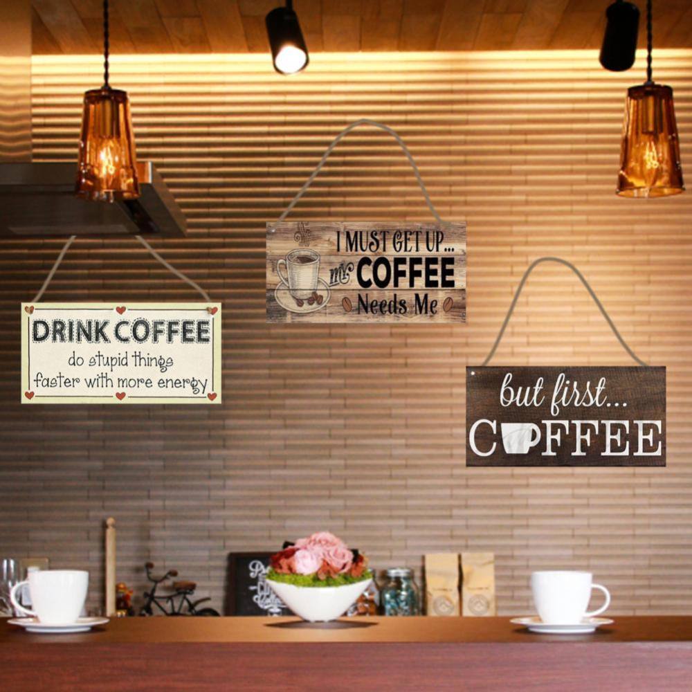 Coffee Kitchen Sign Funny Gift Homewares Decoration Cafe Motivation Home Decor