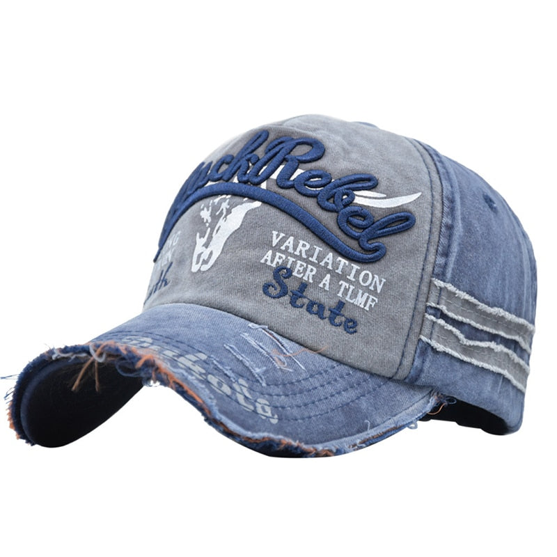 Vintage Denim Baseball Cap American Trucker Country Rancher Distressed