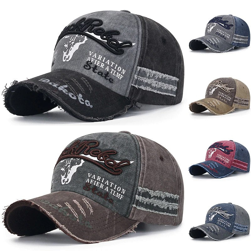 Vintage Denim Baseball Cap American Trucker Country Rancher Distressed