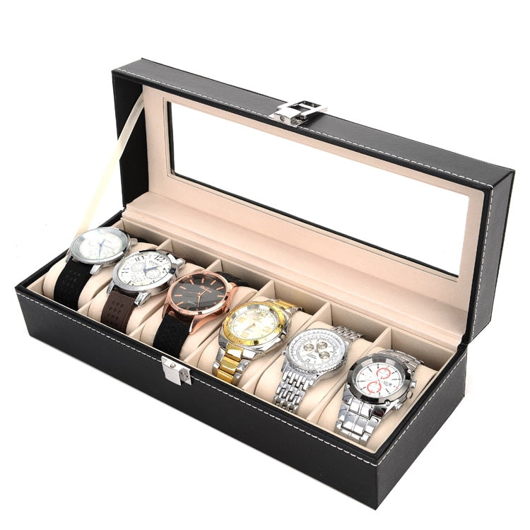 Deluxe Watch Storage Case Glass Luxury Watches Organiser Premium Display Box