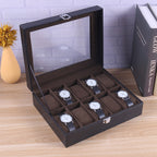 Deluxe Watch Storage Case Glass Luxury Watches Organiser Premium Display Box