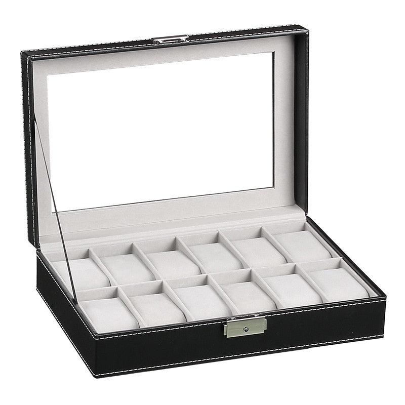 Deluxe Watch Storage Case Glass Luxury Watches Organiser Premium Display Box