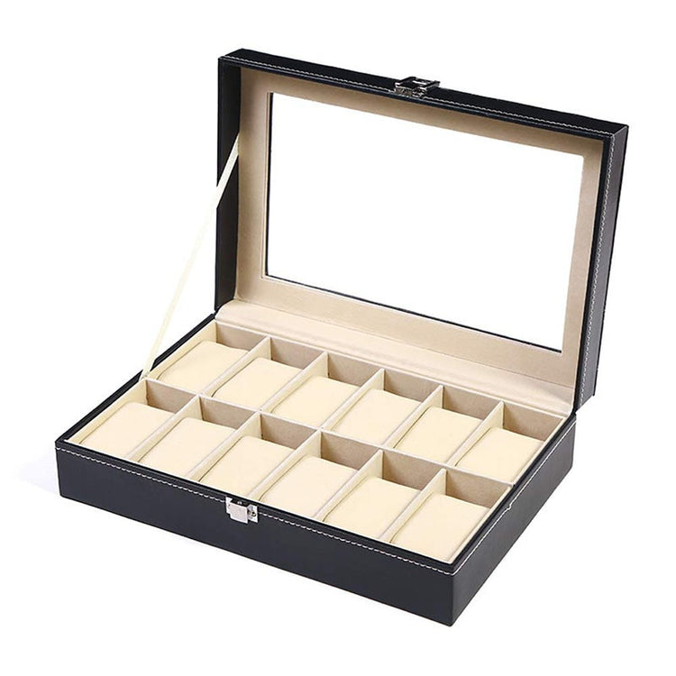 Watch Storage Box Glass Luxury Watches Organiser Premium Display Case Dust-Free