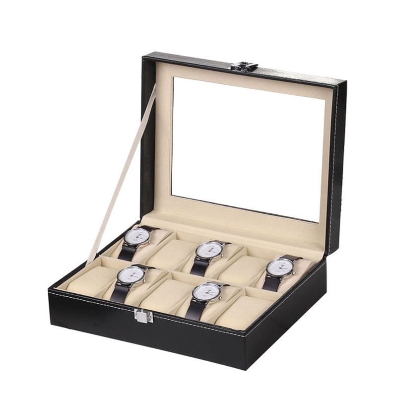 Deluxe Watch Storage Case Glass Luxury Watches Organiser Premium Display Box