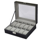 Deluxe Watch Storage Case Glass Luxury Watches Organiser Premium Display Box