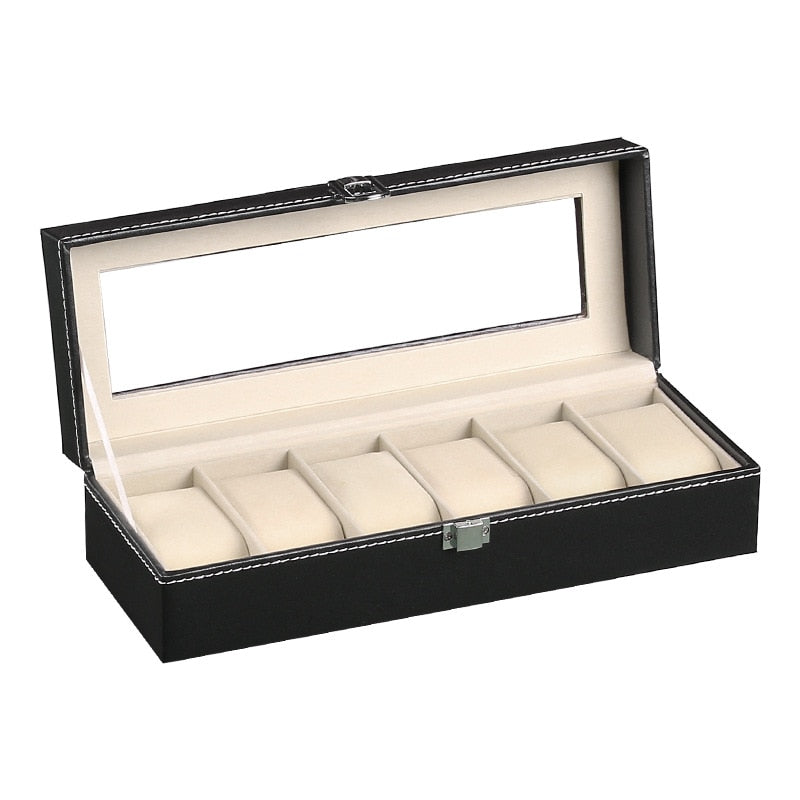 Watch Storage Box Glass Luxury Watches Organiser Premium Display Case Dust-Free