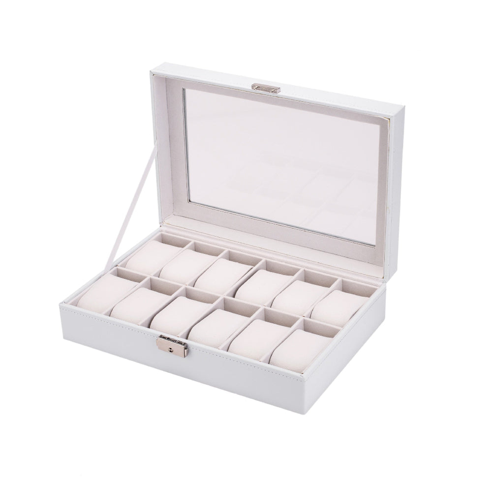 Watch Storage Box Glass Luxury Watches Organiser Premium Display Case Dust-Free
