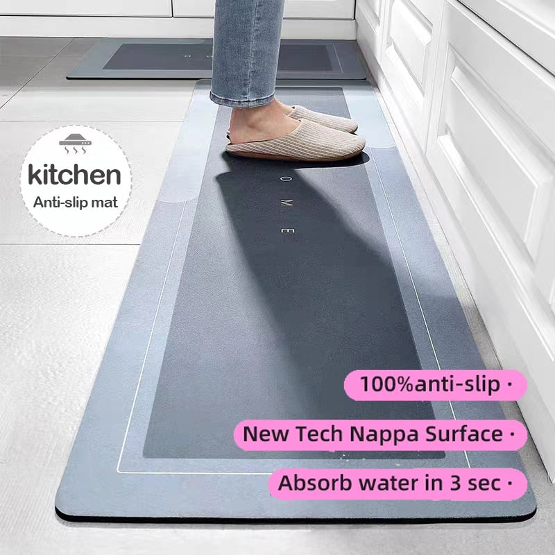 Super Absorbent Non Slip Feet Cushioning Safety Home Floor Runner Kitchen Long Rug