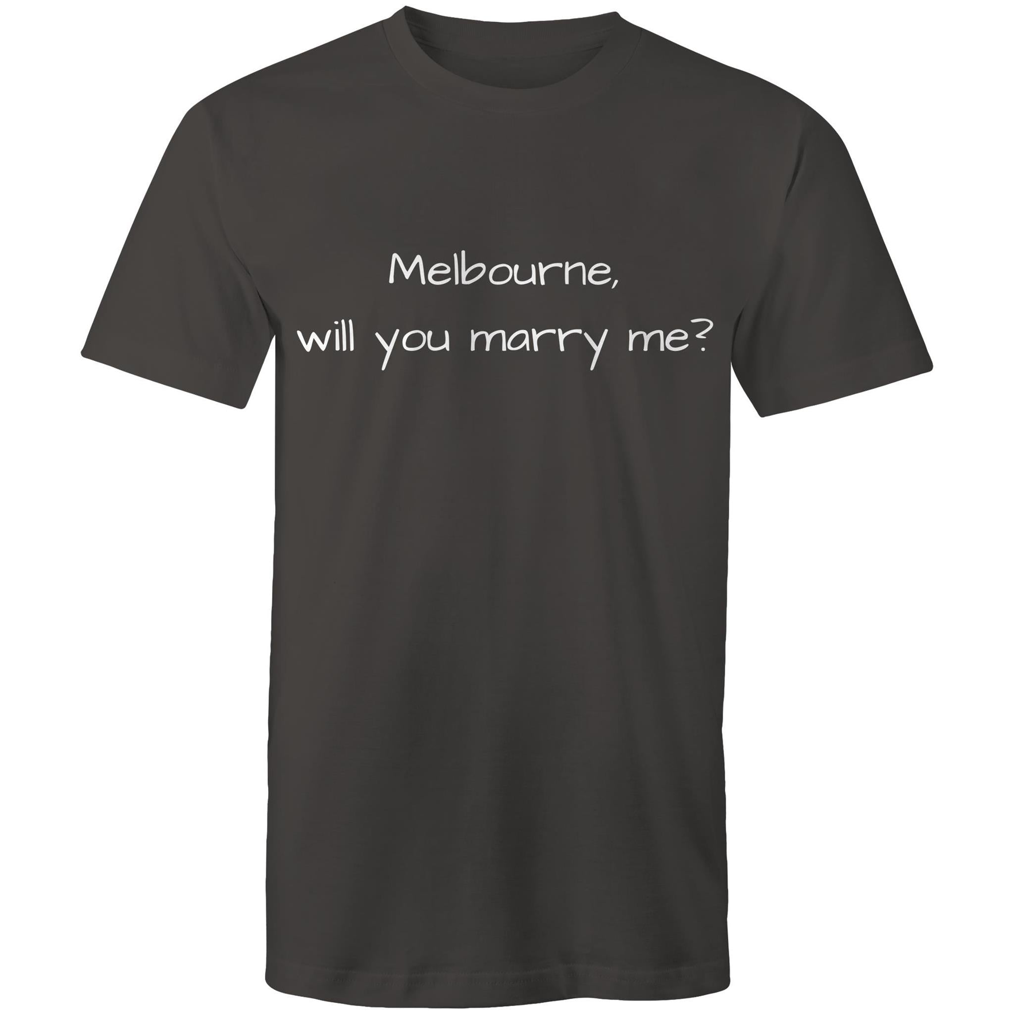 Will You Marry Me? Men's T-shirt Melbourne Marriage Proposal - Funny Tee